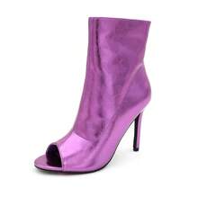 Womens Peep Toe Stiletto Booties Side Zipper High Heel Open Toe Ankle Boots CHARLIE-212 - METALLICPURPLE - 查看 7