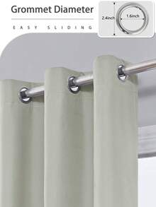 素色1片遮光窗簾 - 米色 - 查看 4