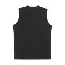 Puma Sleeveless T-Shirt For Running Training Basketball Sports, Summer Fitness Slim Fit V-Neck Vest, Unisex - Black-silver - View 3