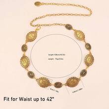 Western Concho Chain Belt For Women Adjustable Metal Waist Chain Belt For Dress Jeans - Bạc - Xem 3