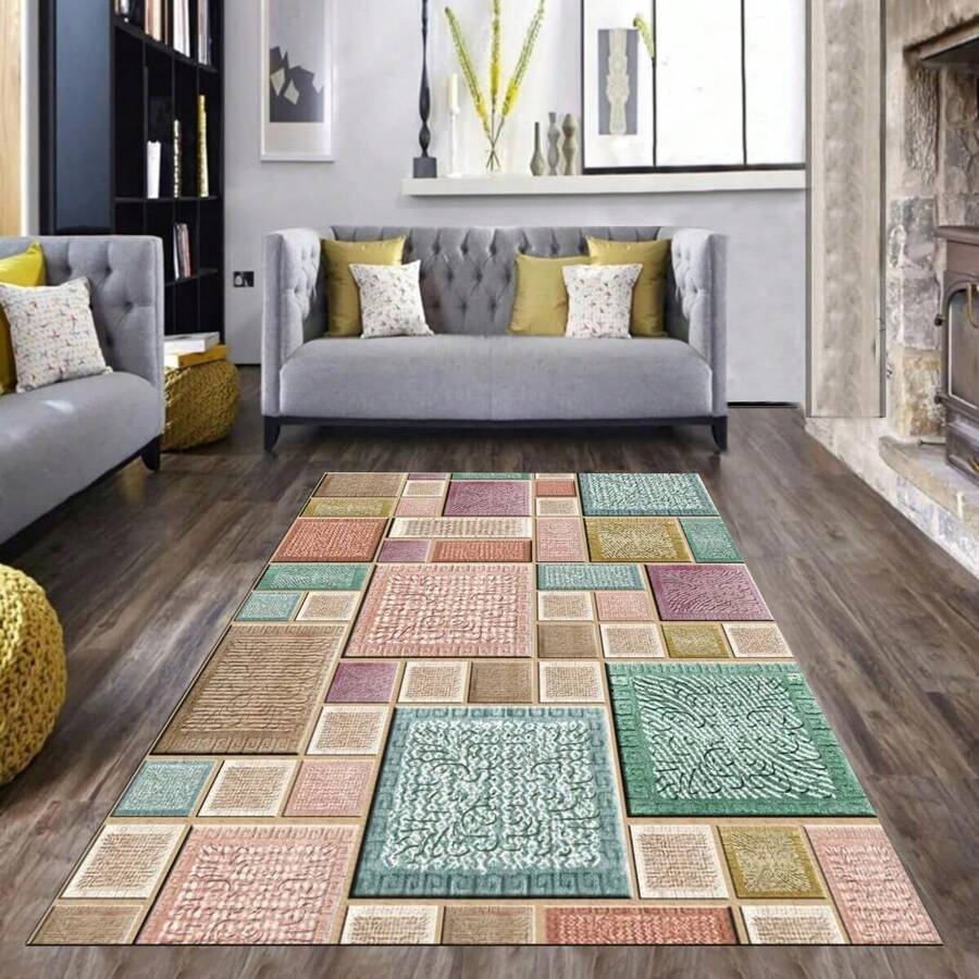 100% Polyester Rug | Multiple Sizes: 180x280, 160x230, 120x180, 100x300, 100x200, 80x300, 80x200, 80x150 Cm | Durable, Easy To Clean & Stylish Design | Made In Turkey - Dusty Blue - View 1