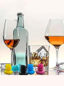 6/4个装 - 硅胶酒瓶塞 红酒瓶密封塞 油瓶塞 - 彩色 - 查看 5