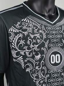 Customized Pattern, Logo, Name & Number Unisex Soccer Jersey, Breathable Quick Dry Sporty T-Shirt Suitable For Badminton, Volleyball & Football Training