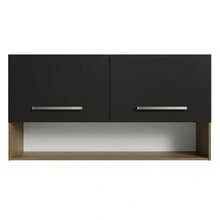 Alacena Gabinete Superior Cocina Madesa Emilly 105cm Color Marrón/negro - Negro - Ver 6
