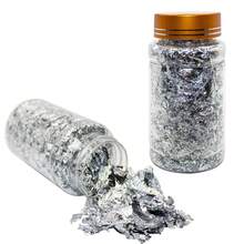 Arte Seducao Kit 2 Large Pots Gold Leaf Golden Silver Nail Decoration Nail Art Nail Design Manicure Decorated Nail Extensions Encapsulation - 彩色 - 查看 4