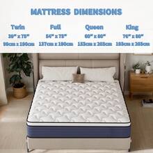 8/12/14 Inch Memory Sponge Mattress With Bagged Springs, Medium Softness And Hardness, Queen Size Mattress,King Sizes Mattress, Full Size Mattress, Twin Sized Mattress, Boxed, High-Quality Mattress, Modern Bedroom Home. - Xanh và trắng - Xem 4