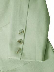 2 piezas Conjunto de traje de hombre, estilo británico chaqueta blazer de doble botonadura y pantalones, adecuado para uso casual, de negocios, bodas, fiestas, banquetes