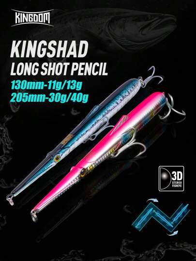 KINGDOM Kingdom Kingshad Sinking Floating Pencil Fishing Lures 11g 13g 30g 40g 3pcs Set Hard Wobblers Artificial Baits Set Fishing Accessories Saltwater Lures