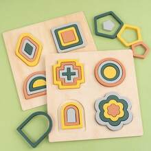 Un set de rompecabezas geométricos - Reconocimiento de formas y creatividad para inspirar alegría | Bloques de construcción de bordes redondeados con un diseño que estimula la imaginación, ideal para el aprendizaje y el juego de los niños | Imprescindible para Navidad y Halloween - Multicolor - Ver 8