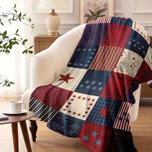 Cozy  Star And Plaid Pattern Printed Blanket – Soft, Perfect For All Seasons,    Washable And Machine-Washable, Lightweight, Breathable, Comfortable, Warm,  Unique, 280gsm For Him And Her, Perfect For Naps, Camping, Travel, Family, Daily Life, Office Decoration, Birthday Anniversaries, Valentine's Day, Thanksgiving, Christmas, Halloween, Mother's Day, Father's Day, Wedding,   New Year Gifts Provide Personalized Ideal Gifts For Her, Him, Family Members, Boyfriends,  Girlfriends, Fathers, Family Members, Mothers, Lovers,   Daughters, Sons,   Grandfathers, Grandmothers,  Friends, Classmates And Pets.  Sofa,Bed,Car,Bedroom,Living Room,Office,  Outdoor Camping, Beach,Wall Decoration - Nhiều màu 3 - Xem 6