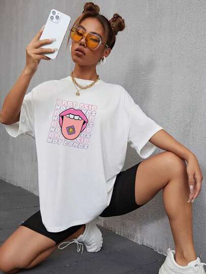 Camiseta Feminina com Estampa drop acid