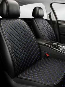 2pcs Car Seat Cushion Set, Star Embroidery, Universal 4-Season Front Seat Cushion + Backrest Cover, Non-Slip, Suitable For All Vehicle Models - Black and White - View 6