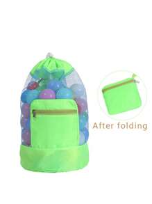 Adjustable Nylon Beach Toy Bag With Drawstring Closure - Lightweight Mesh Storage For Toys, Clothes & More - Perfect For Teenagers' Beach Outings, Available In 5 Color Options, Beach Toys For Teenagers(No Pockets)