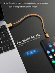 1pc 60W USB-C Charging Cable, 3.3ft/6.6ft/10ft Long USB Type-C Fast Charging Cord, Nylon Braided USB-A To USB-C Charger Cable Compatible With Samsung Galaxy S24/S23 Ultra/S23/S23+/S22/S22 Ultra/S22+/S21 Ultra/S20 Ultra/Note 20/Note 10/Z Fold 3/4/5, 16/16 Pro Max/15/15 Plus/15 Pro/15 Pro Max, Phones, Phones - Gold - View 4