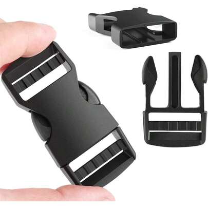 6 Pack 1 Quick Side Release Buckles Dual Adjustable No Sewing Clips Plastic Nylon Webbing Straps Backpack Belt Dog Collars(Inner Diameter 1 Inch)