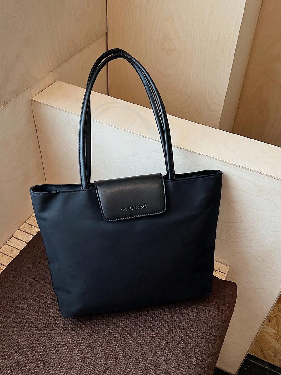 Una bolsa de tote casual de unicolor simple y versátil, de gran capacidad, con cremallera, que se puede usar como bolso de hombro, adecuada para compras, vacaciones, trabajo y transporte y otras ocasiones.