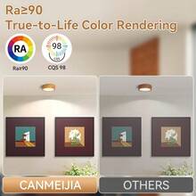 CANMEIJIA 1pc Foldable LED Recessed Light, 220V, 5W/10W/15W/25W, 3 Color Options, Suitable For Indoor Spaces Like Living Room, Kitchen - Wood Grain Surface Mounted Downlight - View 6