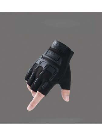 メンズ ハーフフィンガーグローブ、指なし アウトドア サイクリング ドライビング フィットネス スポーツ 釣り用手袋