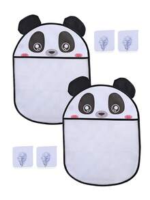 1 pezzo Rete organizzatrice di giocattoli da bagno per bambini/neonati, borsa di stoccaggio, borsa di stoccaggio a forma di cartone animato con ventosa, cestino di stoccaggio da appendere in bagno, borsa di drenaggio da appendere in bagno, design ad alta capacità