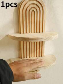 1pc/2pcs Geometric Shaped Wall Hanging Rack, Wooden Floating Shelf, Rustic Style Wooden Wall Mount Storage Rack, Bedroom/Kitchen Wall Mounted Wooden Display Rack, Toilet Wall Hanging Floating Shelf, Small Farmhouse Style Wall Decor, Spring Decor, Mother's Day Perfect Gift, Room Decor, Garden Decor, Wedding Decor, Home Decor, Christmas Decor, Wall Decoration, Christmas Ornaments, Accessories, Gifts, Wreaths, Thanksgiving - Multicolor - View 13