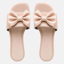 Women's Bow Sandals Flat Modern Comfortable Elegant Beach Party College Vacation Cute Casual Bow Contrast Beach Holiday Wedding School Vacation Party - 米色 - 查看 4