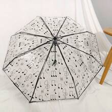 1 Transparent Umbrella, Frosted, Self-Folding, Easy To Carry, Cute Printed And Painted Umbrella, Simple And Elegant Umbrella For Summer Cooling, Beach, Travel