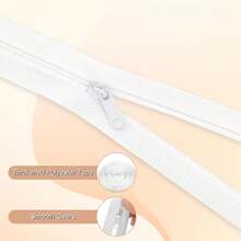 1 Roll 3# Nylon Coil Zipper, 196.85 Inch/393.7 Inch Continuous Nylon Coil Zipper With 10/20 PCS Silver Zipper Sliders