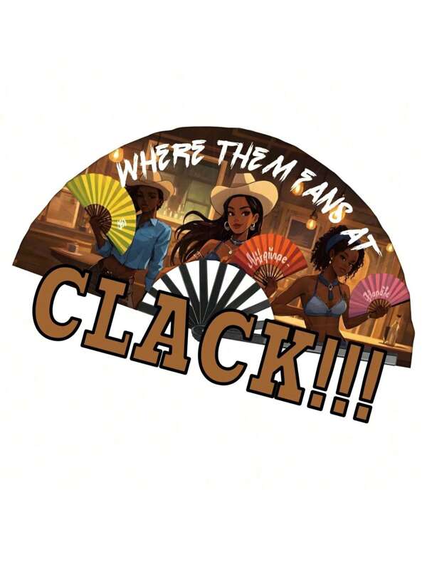Where Them Fans At Clack Fan, Line Dance Popping Fan, Cowgirl Fan For Line Dancing, Boots On The Ground Hand Fan, Western Hand Fans At Clacking Fan, Boots On The Ground, Large Festival Folding Fans, 26 In