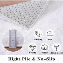 Large Shaggy Area Rug For Living Room & Bedroom – Washable Fluffy Carpet With 1.7in High Pile, Plush Aesthetic Throw Rug, Non-Slip Rubber Backing With 4 Anti-Slip Pads, Durable Edge Stitching – Cozy Minimalist Decor – Great Gift For Halloween & Christmas, Perfect For Play Rooms & Parties – Heavyweight 700g+/㎡ – Sizes: 4*6 / 5*7 / 6*9 / 8*10 / 9*12 Ft - 白色 - 查看 6