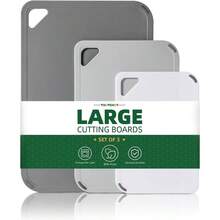 Plastic Cutting Board Set Of 3Cutting Boards For Kitchen , LargeSmall Chopping Boards NonSlip For Cooking Camping Dishwasher Safe, Reversible, With Grip Handle, 15"10"0.6" Green - 3個裝+灰色 - 查看 1