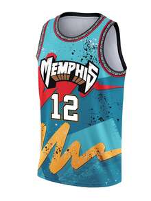 Man,12 Green Basketball Jersey, Round-Neck Casual Embroidered Vest, Training And Competition Uniform - Green - View 2