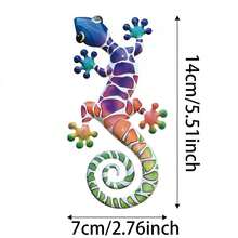 Decorazione da parete a forma di lucertola colorata da 14 cm/5,51 pollici, ornamento da appendere a parete a forma di geco, artigianato per la decorazione della casa, adatto per interni, giardino all'aperto, stile bohémien, decorazione da giardino, cortile, balcone, recinzione, Ognissanti, Natale