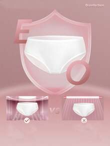 5条/包 女士一次性内裤，无菌，孕期/产后日常旅行内裤，大码高腰三角裤，舒适卫生，适合旅行、商务、户外活动、经期及产后护理（包装颜色随机） - 彩色 - 查看 4