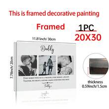 1PC Personalised Photo Print, Dad Daddy, Father's Day, Stocking Filler, Christmas Gift. New Dad,Canvas Wall Art,Room Decoration Stuff,Suit For Bathroom Decor,Living Room Decor,Bedroom Decor,Optional Frame - Multicolor - View 13