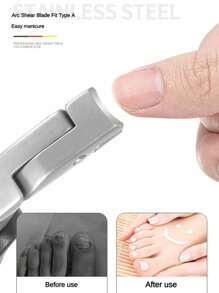 1/4 Peças Conjunto de Cuidados com as Unhas Resistente para Homens e Adultos - Cortador de Unhas Ergonômico com Alça Preta e Lixa, Tesoura de Unhas de Aço Inoxidável para Unhas Grossas, Design Moderno, Ferramentas de Manicure Duráveis, Kit de Cuidados com as Unhas Preto