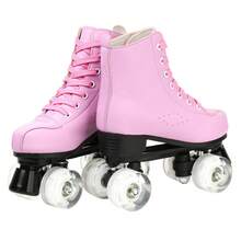 Gets Roller Skates, Men's Double Roller Skates, Women's Double Roller Skates Adjustable Roller Skates Perfect Indoor Outdoor Roller Skates,Pink Breathable Double Skate - Pink Flash Wheel - View 5