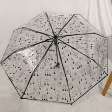 1 Transparent Umbrella, Frosted, Self-Folding, Easy To Carry, Cute Printed And Painted Umbrella, Simple And Elegant Umbrella For Summer Cooling, Beach, Travel
