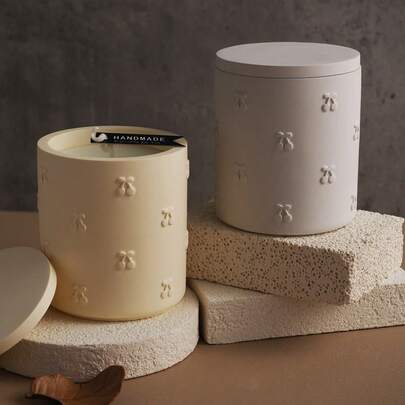 2pcs/Set Jar Mold With Lid, DIY Handmade Plaster, Cement, Floral Scented Candle Cup, Mirrored Silicone Mold