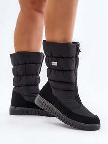 Women's Fashionable Versatile Casual Outdoor Snow Boots, Winter - Black - View 4