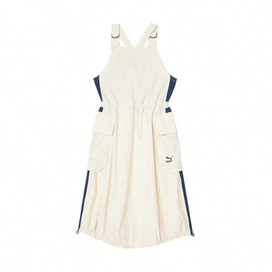Puma 时尚拼色束腰女式吊带连衣裙运动裙 62812987 - 米色 - 查看 1