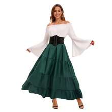 Women's Retro Palace Queen Long Dress Prom Stage Performance Costume Suitable For Festival Parties - Green - View 1