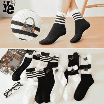 Calcetas tobilleras para dama | con detalles brillantes | 12 pares | Ye Store