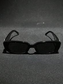 1pc Crystal Cross Heart Metal Decor Sunglasses, Retro Small Square Frame Tinted Vintage Classic Fashion Stylish Luxury Travel Eyewear, Tortoiseshell - Khung đen/phim xám toàn phần (có hình chữ thập kim cương) - Xem 6