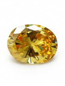 1 pieza Bisel ovalado de piedra preciosa para joyería DIY, cabujón de circonita dorada - Amarillo Oro - Ver 12
