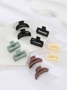 9pcs Faux Pearl Decor Hair Claw Elegant Valentine's Day Valentines Claw Clips Hair Clips Hair Jaw Clip Hair Clamps Hair Clutch Hair Catcher Clip, School Stuff, College, Faux Pearl Hair Accessories Fall Winter For Vacation Outfits Woman