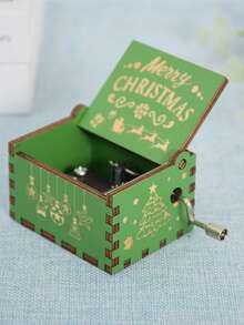1 pieza Caja de música con cascabeles navideños, adorno de madera con campanas, decoración de Santa Claus viene a la ciudad, adecuado para Navidad, regalos festivos, decoración del hogar - Multicolor - Ver 44