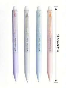 4 支/盒 细伸缩可擦凝胶笔，0.5 毫米伸缩黑色和蓝色墨水笔，无需粉刷，书写流畅，按压凝胶笔用于完成数独和填字游戏，日常写作，解决问题回到学校 - 4支/盒 - 查看 3