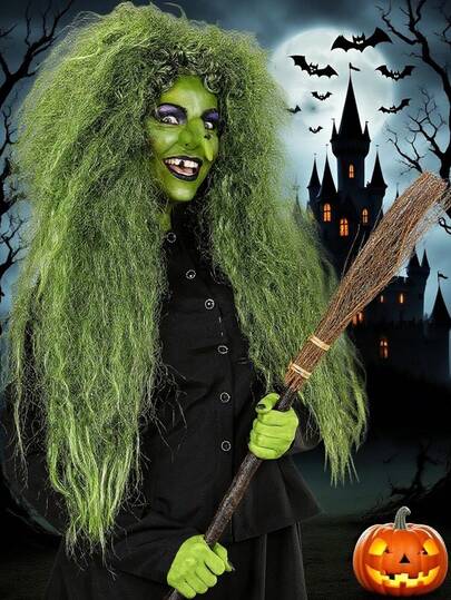 Wicked Green Witch Wig: Embrace The Dark Arts With This Striking, Mysterious, And Incredibly Realistic Halloween Essential That Brings Your Witchy Persona To Life With Unmatched Authenticity