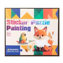 1 Stück Kinder Lernspielzeug Aufkleber Montessori Lehrmittel Geometrische Collagen zur Förderung der Konzentration des Babys Aufkleber Puzzle Kreatives Spielzeug