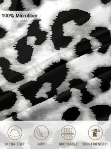 3pcs Leopard Print Bedding Set (1 Duvet Cover And 2 Pillowcases), Soft And Skin-Friendly, Suitable For Boys, Girls, Students, Dorms, Homes, All Seasons